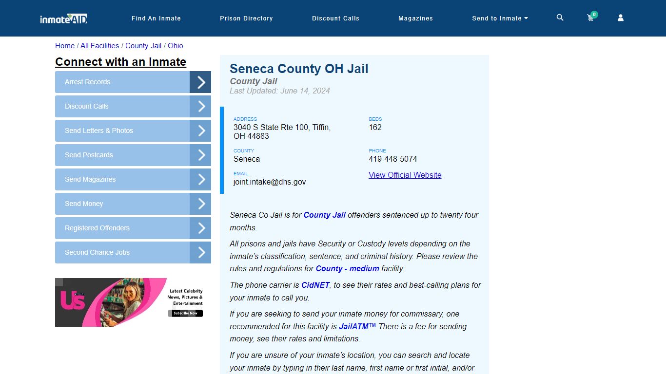 Seneca County OH Jail - Inmate Locator