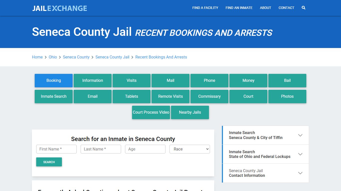 Seneca County Jail OH Recent Arrests and Bookings - Jail Exchange