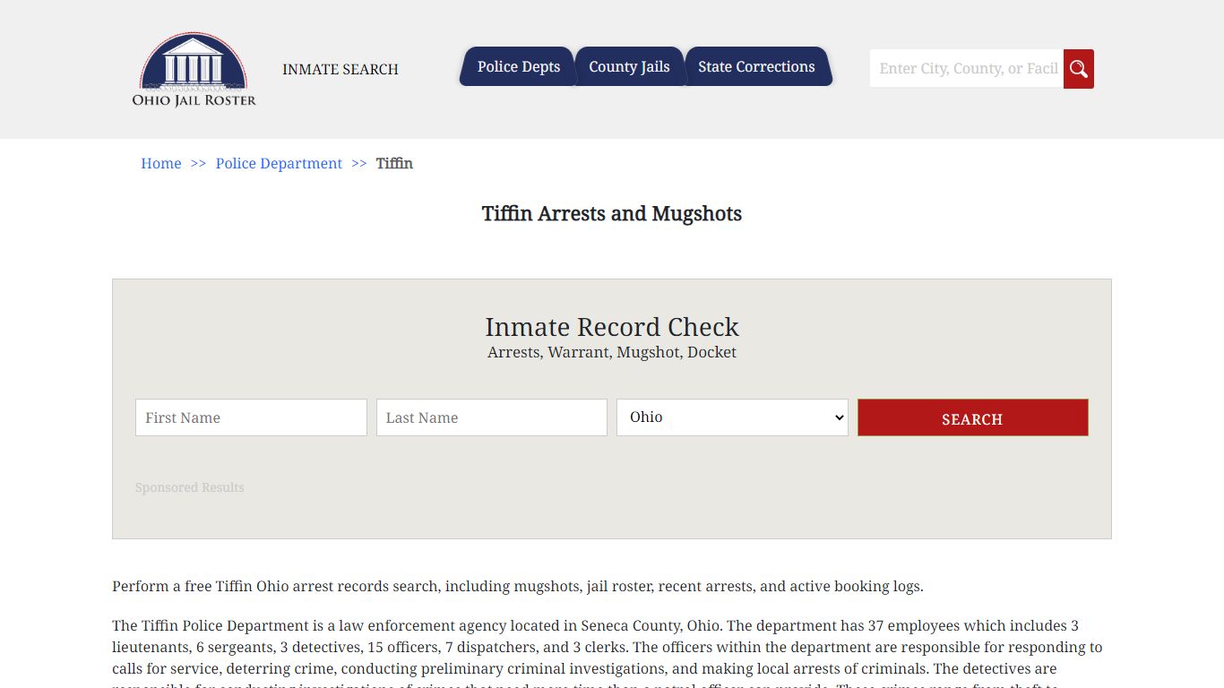 Tiffin Arrests and Mugshots - Jail Roster Search